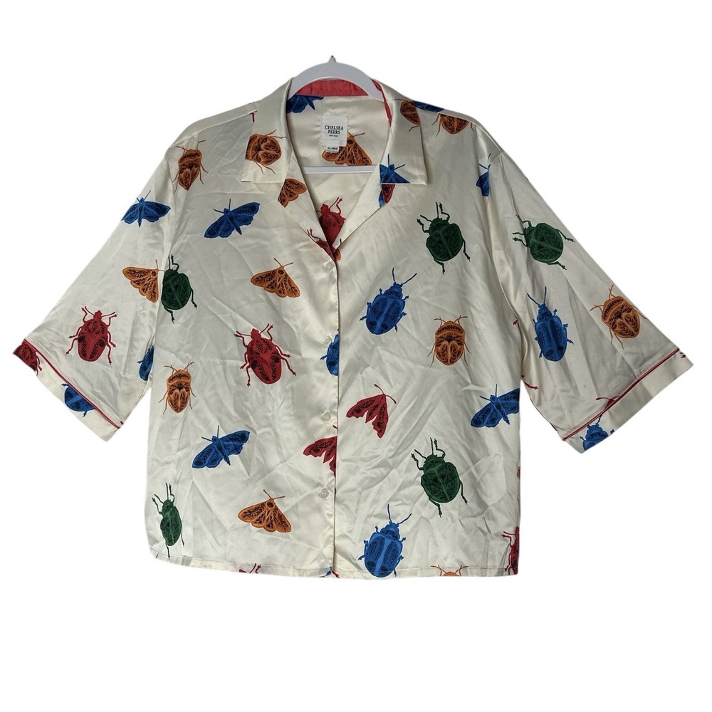 Chelsea Peers Pajama Top Women's XL‎ Short Sleeve Night Soft